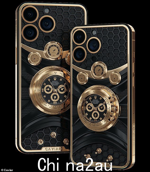  Caviar 的设计师本周推出了这款豪华智能手机，配备黄金劳力士 Cosm ograph Daytona 手表，配有八颗钻石