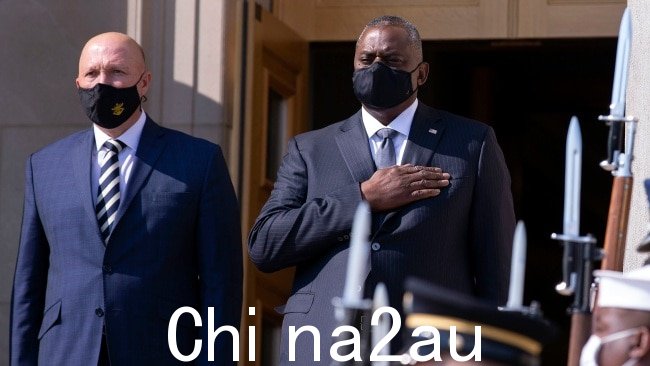 美国国防部长劳埃德·奥斯汀时任国防部长彼得·达顿在 2021 年 AUSMIN 会议期间.图片:Getty Images