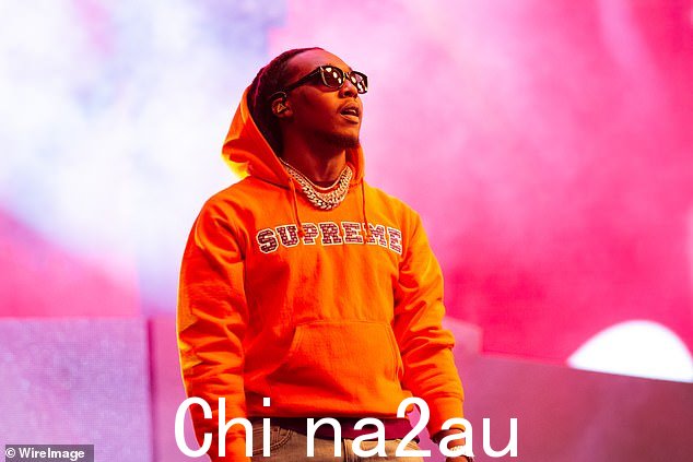 Migos 的说唱歌手起飞于 2019 年 9 月 29 日在加利福尼亚州奥克兰市奥克兰阿拉米达县体育馆的 Rolling Loud 音乐节上表演