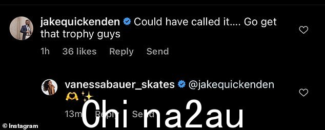 'Could has call it... go to get that trophy guy,' Jake Quickenden 在帖子下面写道