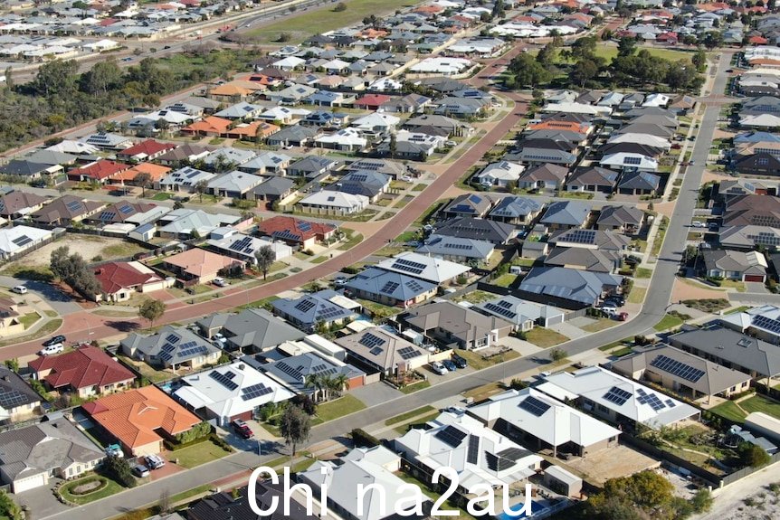 A cluster of homes in an Ellenbrook neighbourhood, 30 kilometres north-east of Perth.