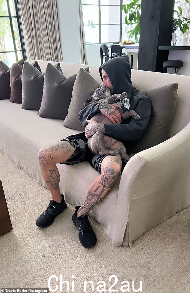 RIP: 格莱美提名人 Travis Barker 周三宣布他心爱的法国斗牛犬 Blue 去世