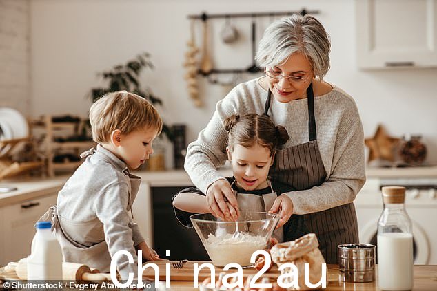 新南威尔士州的学校因在一些学校邀请函中将祖父母一词改为“祖父”而受到抨击。图为祖母与孙子们一起做饭的库存图片