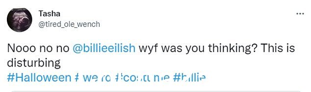 Nooo: @tired_ole_wench 补充说,'Nooo no @billieeilish wyf 你在想吗?这令人不安'