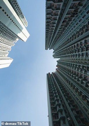 Demas 透露他的照片是用他的一张照片中的单栋公寓楼制作的,他仰望天空中飞翔的飞机