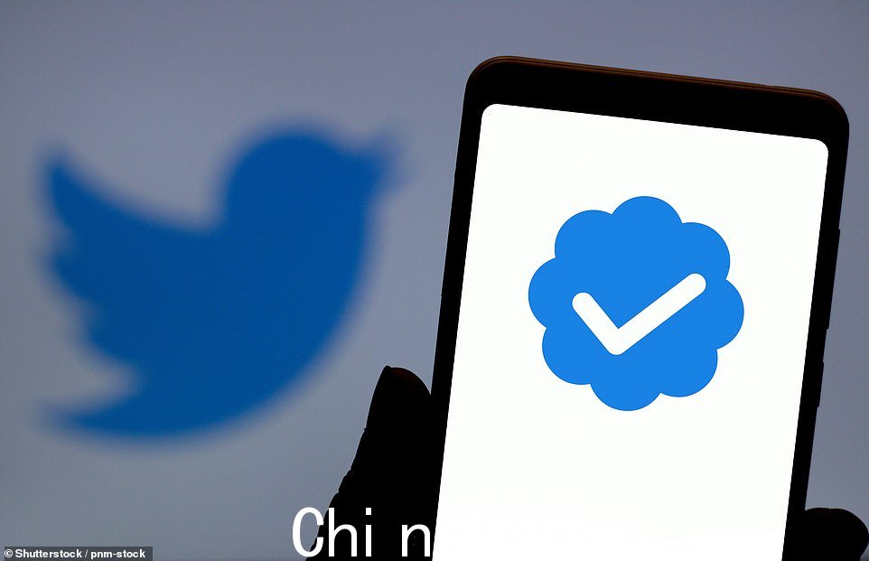 'Blue Tick' 标记表示帐户已“验证”,并由其声称代表的个人或公司经营(股票图像)
