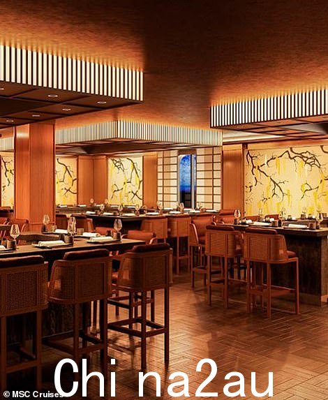 提供6个游泳池,3个0 家酒吧和咖啡馆(如图)、电影院和世界上任何一艘船上最高的滑梯——因此难怪被称为“浮动宫殿”的 MSC World Europa 据说在世界杯期间举办了英格兰的 WAG卡塔尔