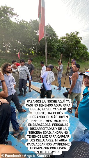 被拘留者之一安吉拉·拉米雷斯(Angela Ramirez)说,船上有一个一个月大的孩子、孕妇、残疾人和老人