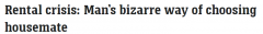 悉尼单间招租133人抢，房东玩“鱿鱼游戏”选室友！网友崩溃：“别吓我”（组图）