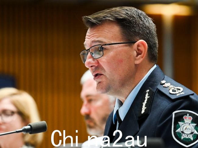 澳大利亚联邦警察局长 Reece Kershaw 出席参议院委员会在议会举行的估计听证会堪培拉的房子。图片:NCA NewsWire / Martin Ollman