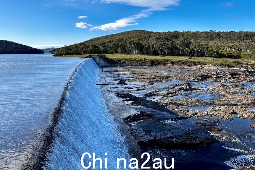 The spillway at Cordeaux Dam