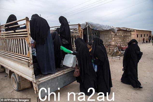四名妇女,她们都嫁给了恐怖分子,她们的 13 个孩子从叙利亚的 al-Roj 营地(图为叙利亚的一个营地)被带走后于周六降落在悉尼