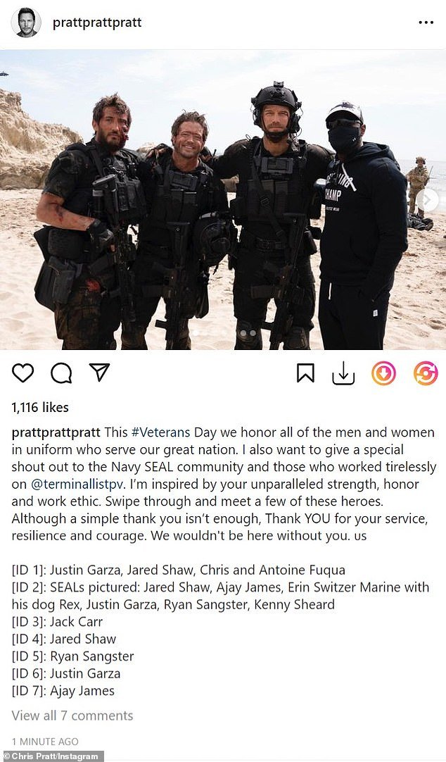 He named names: 侏罗纪世界成名的 Chris Pratt 分享了一组终端列表中的图像
