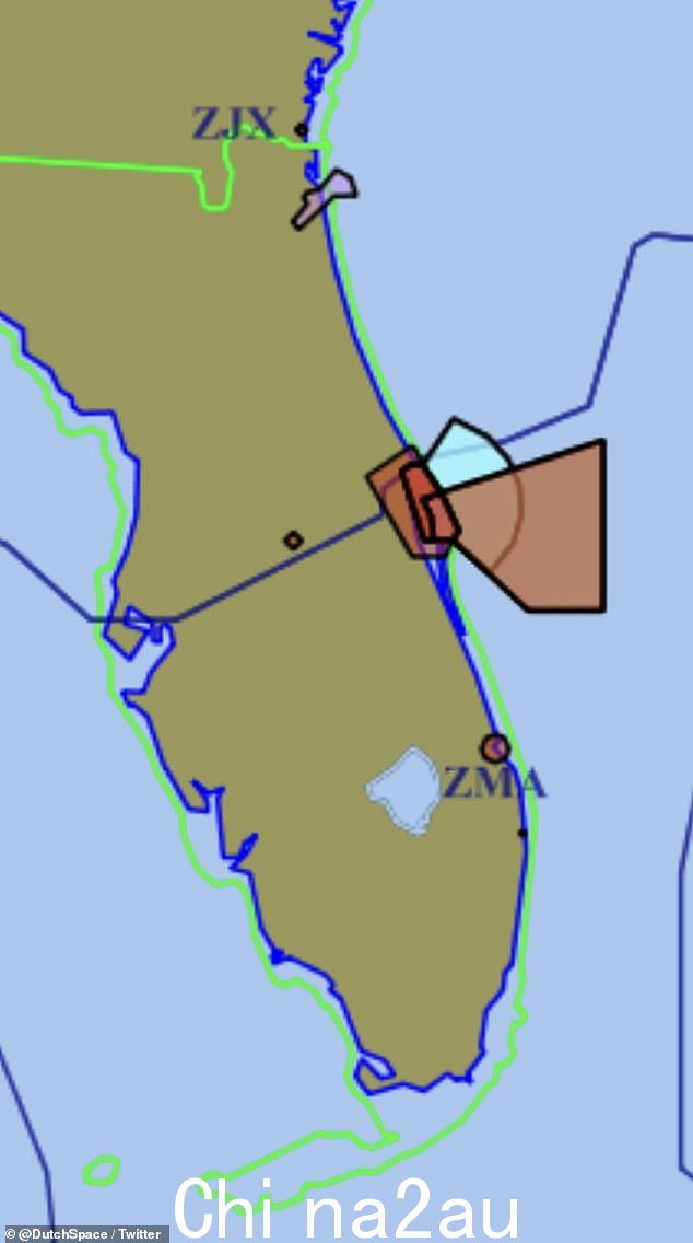另一个分享了一个FA一张地图,显示航天器已降落在佛罗里达州中部