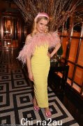 Paloma Faith 在 Rosewood London 圣诞庭院派对上表演时身穿黄色长裙