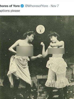 @WhoresofYore 只是自由党议员 David Davis 关注的 Twitter 页面之一。图片:NCA Newswire