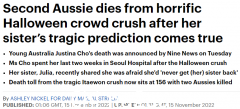 韩国踩踏死亡人数再次上升！澳女游客获救两周后不幸身亡，其姐姐悲痛发声（图）