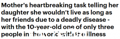 澳洲10岁女孩患罕见病致死，全球仅3例！妈妈知道后崩溃：我不知道我还能活多久（视频/照片）