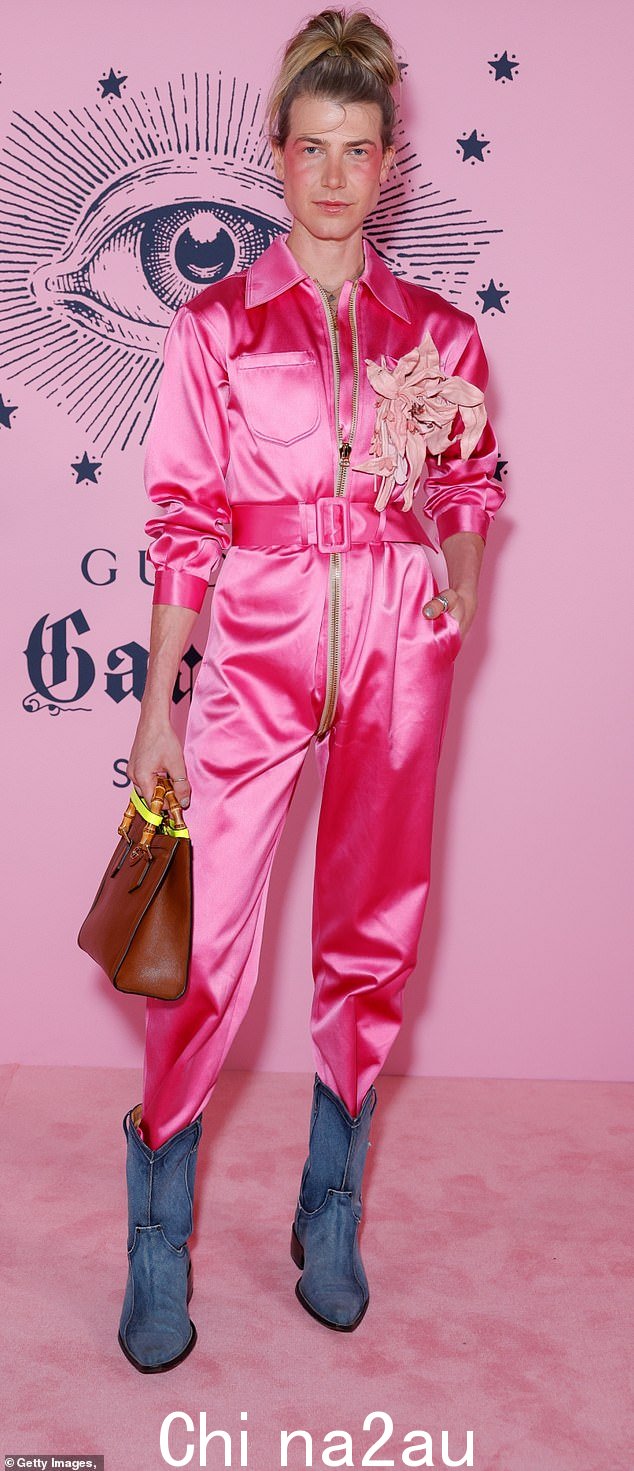 Christian Wilkins 星期二抵达悉尼参加 Gucci Garden Archetypes 展览开幕式时让客人们头晕目眩