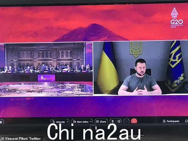 总统 Volodymyr Zelensky 在导弹袭击前几个小时向 G20 发表讲话,呼吁俄罗斯停止入侵他的国家