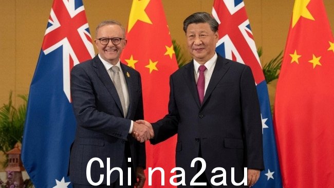 澳大利亚总理安东尼·艾博年在 2022 年努沙 G20 峰会期间与中国国家主席习近平举行双边会晤Dua，巴厘岛，印度尼西亚，2022 年 11 月 15 日，星期二。图片：Twitter/AlboMP