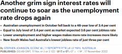 澳洲失业率降至48年新低，澳洲联储有望继续加息（图）