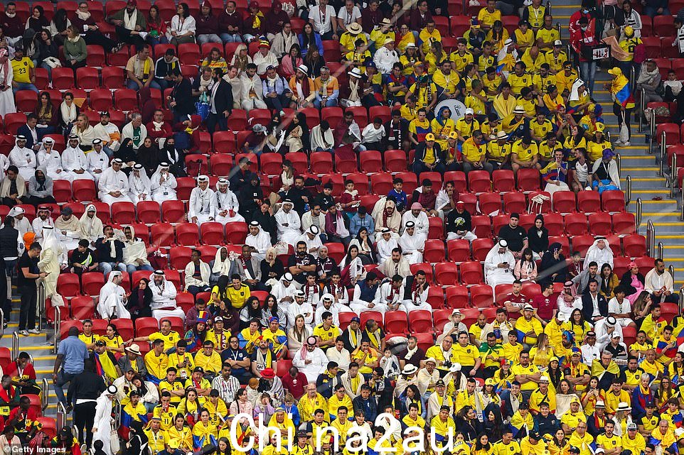 当东道主以 2-0 输给南美球队时,Al Khor 的体育场里有很多空座位