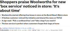 Sydney Woolies推出新便利措施！购物袋可免费领取，或在全澳各店促销（影片/图片）