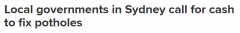 天气事件加剧坑洼 新南威尔士州汽车索赔激增600% 官员呼吁州政府支付维修费用（图）