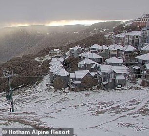 贺腾山度假村一夜之间下雪(如图,周三的山)