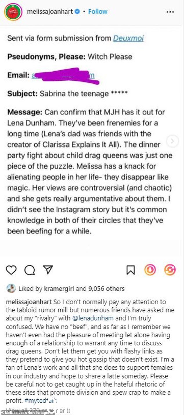 Shade: 混乱开始于名人八卦帐户 DeuxMoi 发布了一条盲目项目,声称 Melissa '已经为 Lena 解决了'