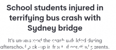 可怕！悉尼校车撞桥 家长惊魂未定