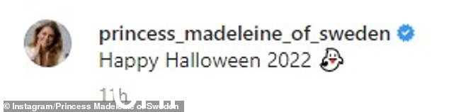 在她昨天的帖子中,公主只是在标题中写道:'Happy Halloween 2022'