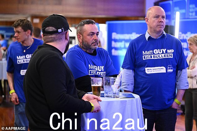 党内忠实观众观看自由党选举结果广播ption in Melbourne