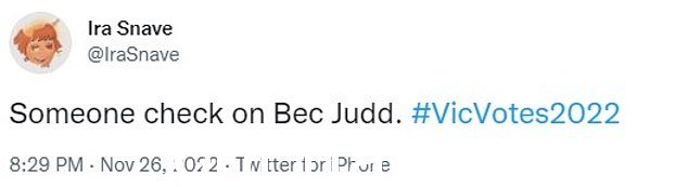 有些人被骗了了解 Bec Judd 如何处理选举结果