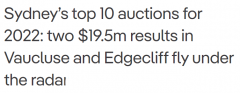 2022年悉尼十大重磅拍品出炉！千万元销售额屡见不鲜，北区400㎡楼盘2150万元夺冠（组图）