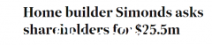 澳洲的建筑商有麻烦了！ Simonds集团毛利率下滑5.4%，向股东寻求2550万美元资金周转（图）