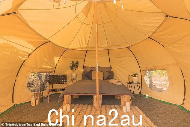 The Wrights 还在达尔文以南 120 公里处经营 Top End Safari Camp,在豪华帐篷中提供每晚 895 美元的豪华露营体验想要体验赖特内陆生活的游客