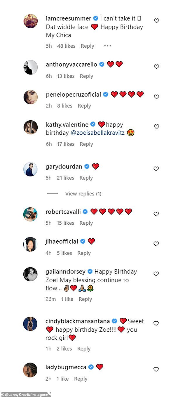 Comments: Cindy Blackman Santana 评论道,'Zoe 生日快乐!!!!你这个摇滚女孩'