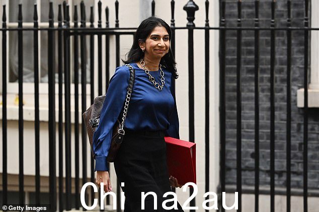 内政大臣 Suella Braverman(如图)表示她已经接受了他辞去年薪 190,000 英镑的职务
