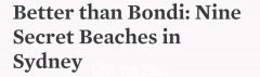 秘密海滩！悉尼的这片海滩被丛林环绕，安静悠闲，还可以在沙滩上荡秋千（组图）