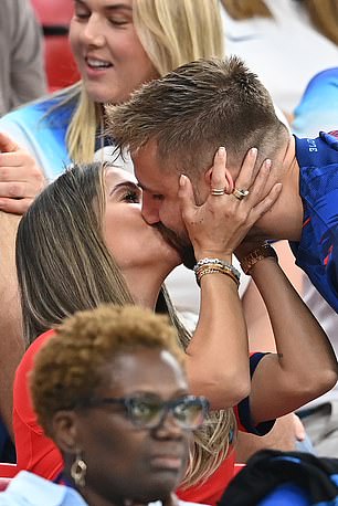 Luke Shaw and partner Anouska Santos