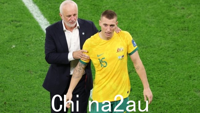 The Socceroos 成功了在阿诺德的带领下,自 2006 年以来首次进入世界杯 16 强。图片:Alexander Hassenstein/Getty Images