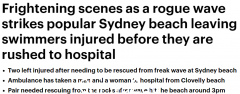 巨浪袭击悉尼海滩！两人中弹受伤 救援人员紧急出动（图）