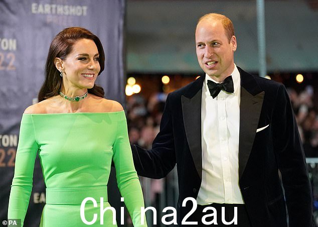 一项民意调查显示,根据最近的一项调查,威廉和凯特比哈里和梅根更能代表英国的价值观。图为:王子和普里威尔士参加在波士顿米高梅音乐厅举行的第二届年度 Earthshot 奖颁奖典礼