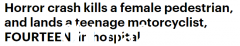 澳洲一起致命车祸，一名女路人被摩托车撞到当场死亡！肇事司机重伤送院（图）