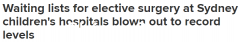 “护士不想来忻州”！悉尼儿童医院择期手术等候名单爆满 近4000人等候手术（图）