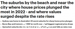 澳洲房价跌幅榜出炉！跌幅高达26.8% 悉尼高端市场首当其冲（图）