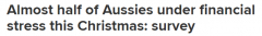 调查：近半澳人圣诞节需勒紧裤腰带 新州家庭经济压力最大（图）