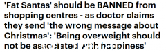 圣诞老人太胖了？澳健康专家呼吁禁止圣诞老人进入商场：不要传递错误信息（图）